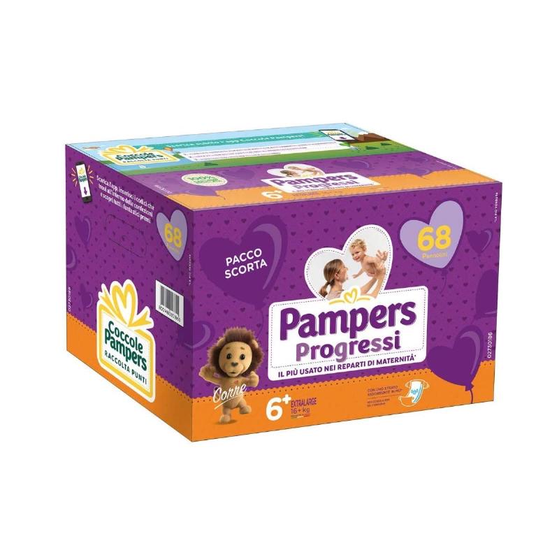 Pampers Progressi Pannolini Mini, Taglia 6 (16+ kg), 88 Pannolini