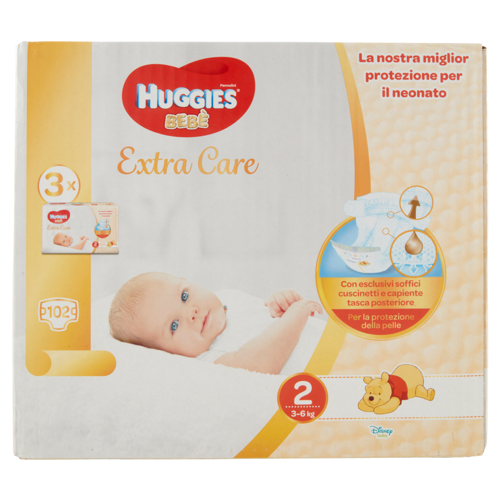 Extra Care Taglia 2 HUGGIES BEBÉ (3-6Kg)